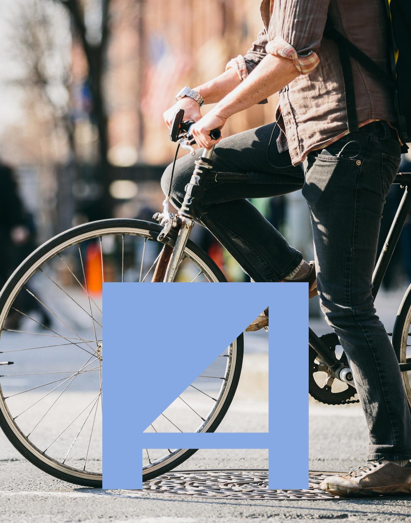 a person riding a bicycle