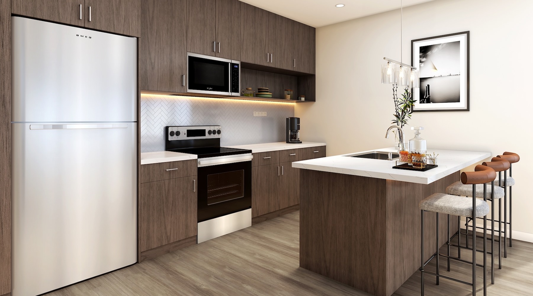 kitchen with wood cabinets and stainless steel appliances