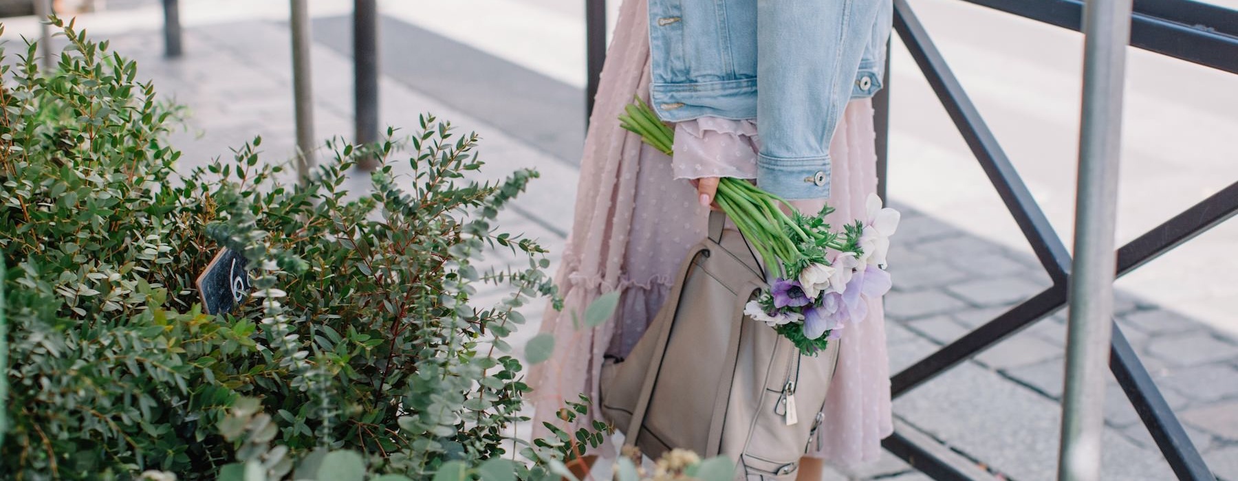 a person at a flower shop